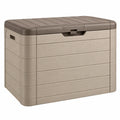 Baúl de almacenamiento 120 x 60 x 63 cm de plástico taupe para exterior