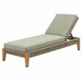 Tumbona de exterior 200 x 70 cm de madera y cuerda beige con respaldo reclinable